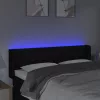  fekete szövet LED-es fejtámla 147 x 16 x 78/88 cm