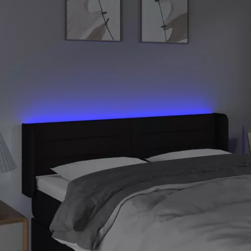 fekete szövet LED-es fejtámla 147 x 16 x 78/88 cm
