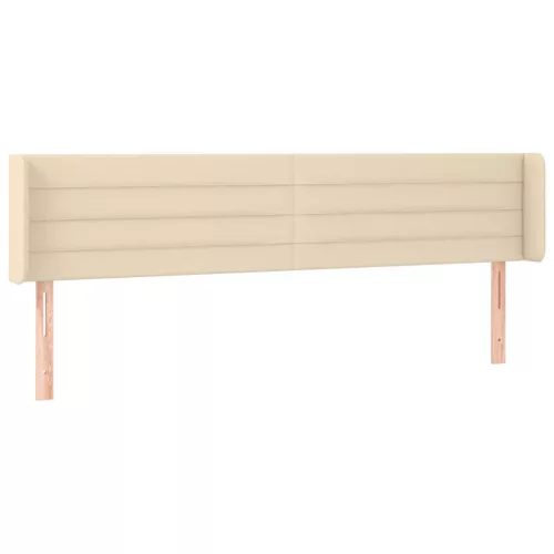  krémszínű szövet LED-es fejtámla 183 x 16 x 78/88 cm