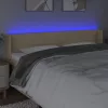  krémszínű szövet LED-es fejtámla 183 x 16 x 78/88 cm
