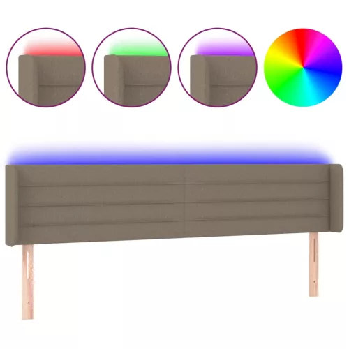  tópszínű szövet LED-es fejtámla 203 x 16 x 78/88 cm