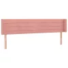  rózsaszín bársony LED-es fejtámla 163x16x78/88 cm