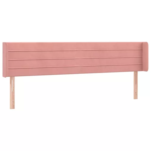  rózsaszín bársony LED-es fejtámla 163x16x78/88 cm