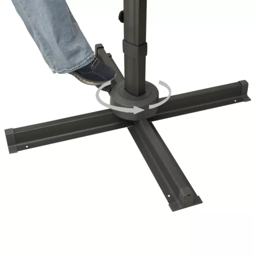  fekete konzolos napernyő rúddal és LED-fényekkel 300 cm