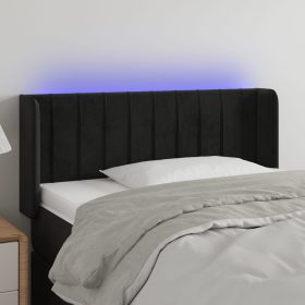  fekete bársony LED-es fejtámla 103 x 16 x 78/88 cm
