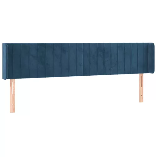  sötétkék bársony LED-es fejtámla 183 x 16 x 78/88 cm