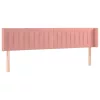 rózsaszín bársony LED-es fejtámla 183x16x78/88 cm