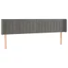  világosszürke bársony LED-es fejtámla 203 x 16 x 78/88 cm