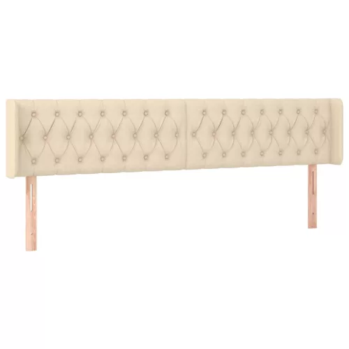  krémszínű szövet LED-es fejtámla 183 x 16 x 78/88 cm