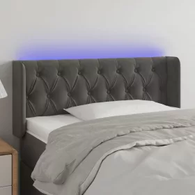    sötétszürke bársony LED-es fejtámla 103 x 16 x 78/88 cm