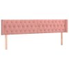  rózsaszín bársony LED-es fejtámla 203x16x78/88 cm
