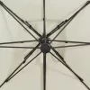 homokszínű dupla tetejű konzolos napernyő 300 x 300 cm