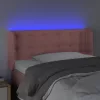  rózsaszín bársony LED-es fejtámla 83 x 16 x 78/88 cm 