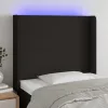  fekete szövet LED-es fejtámla 83x16x118/128 cm