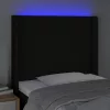  fekete szövet LED-es fejtámla 93x16x118/128 cm