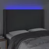  sötétszürke szövet LED-es fejtámla 147x16x118/128 cm