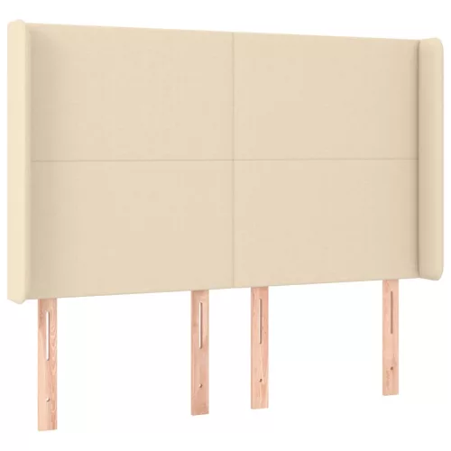  krémszínű szövet LED-es fejtámla 147x16x118/128 cm