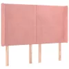 rózsaszín bársony LED-es fejtámla 147x16x118/128 cm