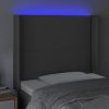  szürke műbőr LED-es fejtámla 93x16x118/128 cm