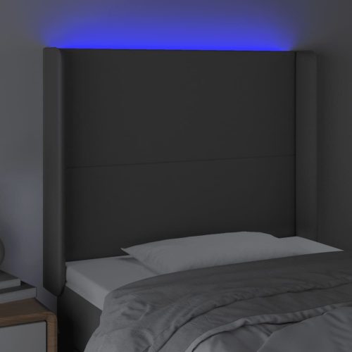  szürke műbőr LED-es fejtámla 93x16x118/128 cm