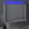  fehér műbőr LED-es fejtámla 103x16x118/128 cm