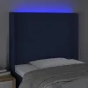  kék szövet LED-es fejtámla 83x16x118/128 cm