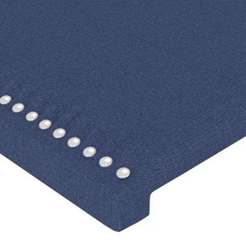  kék szövet LED-es fejtámla 83x16x118/128 cm