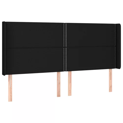  fekete szövet LED-es fejtámla 183x16x118/128 cm