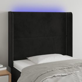  fekete bársony LED-es fejtámla 93x16x118/128 cm