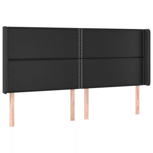  fekete műbőr LED-es fejtámla 183x16x118/128 cm