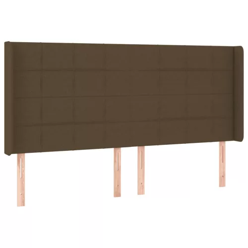  sötétbarna szövet LED-es fejtámla 203x16x118/128 cm