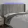  világosszürke bársony LED-es fejtámla 163x16x118/128 cm