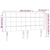  világosszürke bársony LED-es fejtámla 163x16x118/128 cm