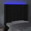  fekete műbőr LED-es fejtámla 83x16x118/128 cm