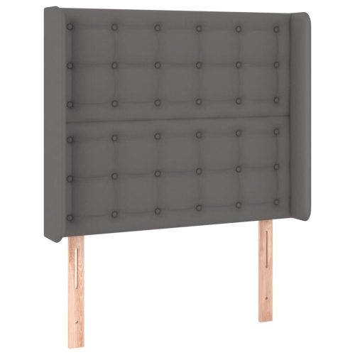  szürke műbőr LED-es fejtámla 83x16x118/128 cm