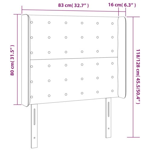 szürke műbőr LED-es fejtámla 83x16x118/128 cm