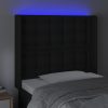  fekete műbőr LED-es fejtámla 93x16x118/128 cm