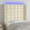  krémszínű műbőr LED-es fejtámla 103x16x118/128 cm