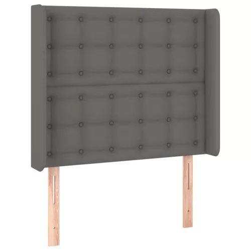  szürke műbőr LED-es fejtámla 103x16x118/128 cm