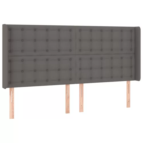  szürke műbőr LED-es fejtámla 163x16x118/128 cm