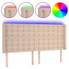  cappuccino műbőr LED-es fejtámla 183x16x118/128 cm