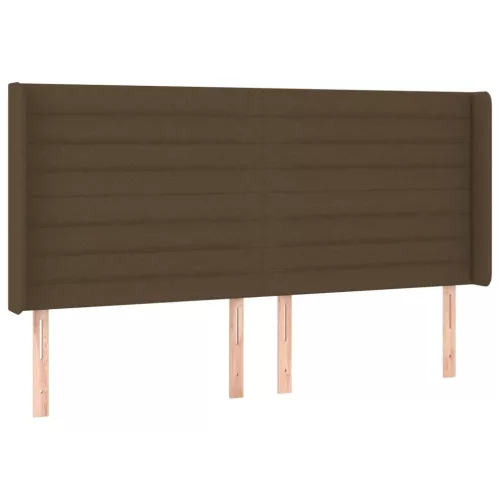  sötétbarna szövet LED-es fejtámla 203x16x118/128 cm