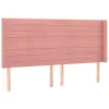  rózsaszín bársony LED-es fejtámla 163x16x118/128 cm