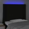  fekete szövet LED-es fejtámla 93x16x118/128 cm