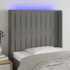  sötétszürke szövet LED-es fejtámla 103x16x118/128 cm