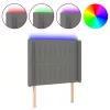  sötétszürke szövet LED-es fejtámla 103x16x118/128 cm