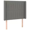 sötétszürke szövet LED-es fejtámla 103x16x118/128 cm