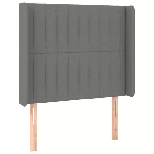  sötétszürke szövet LED-es fejtámla 103x16x118/128 cm
