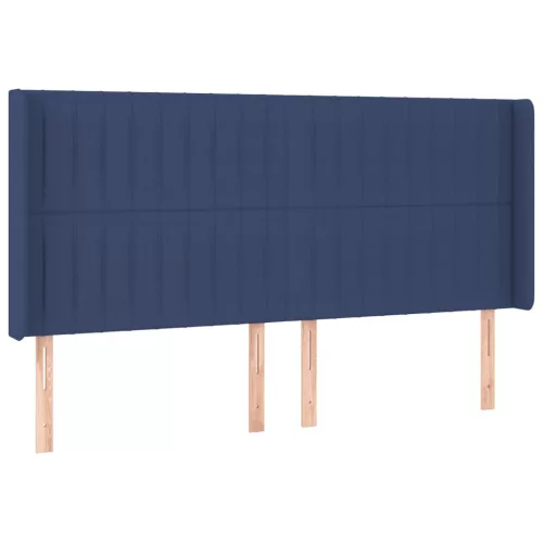  kék szövet LED-es fejtámla 163x16x118/128 cm