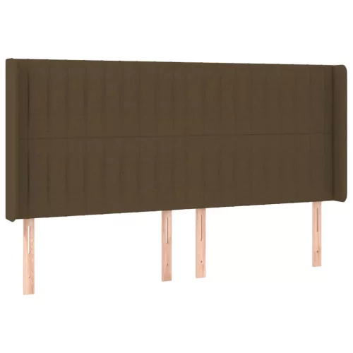  sötétbarna szövet LED-es fejtámla 183x16x118/128 cm